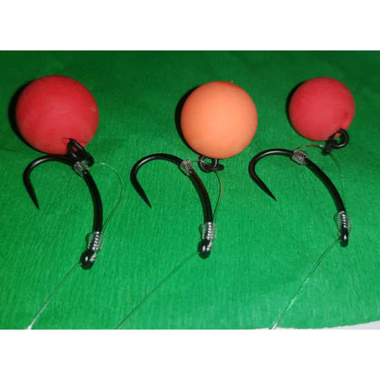 3 Ready-Made German Carp Rigs – Clear Fluorocarbon Hooklink With Wafter Setup